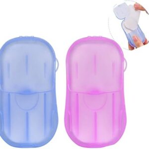 riscawin mini portable travel soap paper 2 boxes 40 sheets portable soap paper disposable hand washi 24.0